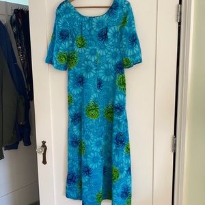 Vintage polyester maxi dress.